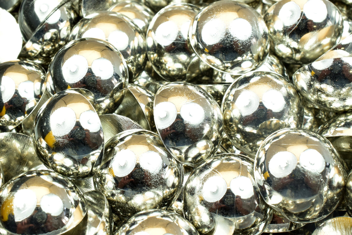 Decoden Flat Back Silver Pearls: Half Pearl Craft Beads, Mixed Sizes Acrylic Plastic (4mm to 20mm, Jewelry & Shoe Decor)