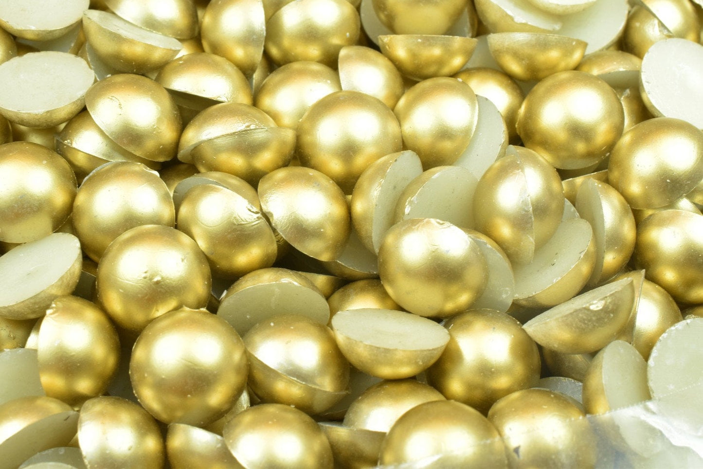 Matte Gold Pearls Flat Back: Decoden Half Pearls, Multiple Sizes | Acrylic Plastic, Jewelry & Craft Embellishments