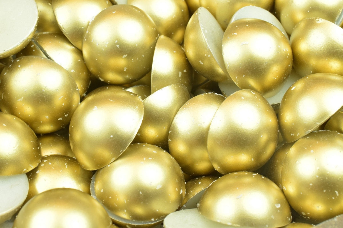 Matte Gold Pearls Flat Back: Decoden Half Pearls, Multiple Sizes | Acrylic Plastic, Jewelry & Craft Embellishments