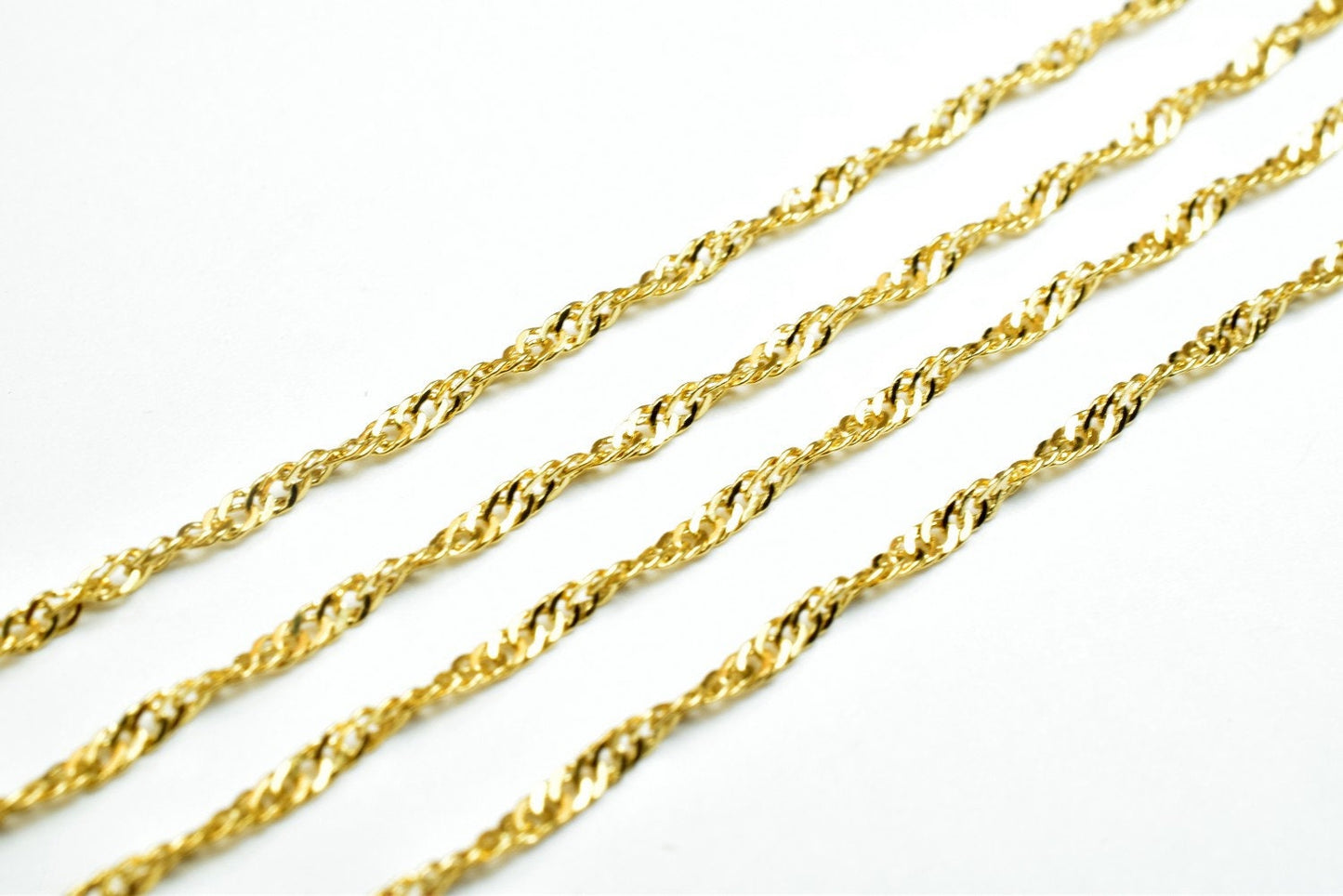 2.5mm 18K as Gold Filled* Singapore Chain 19 1/2" Inch, Thickness 0.5mm as Gold Filled* Chain Finding Chain for Jewelry Ma...