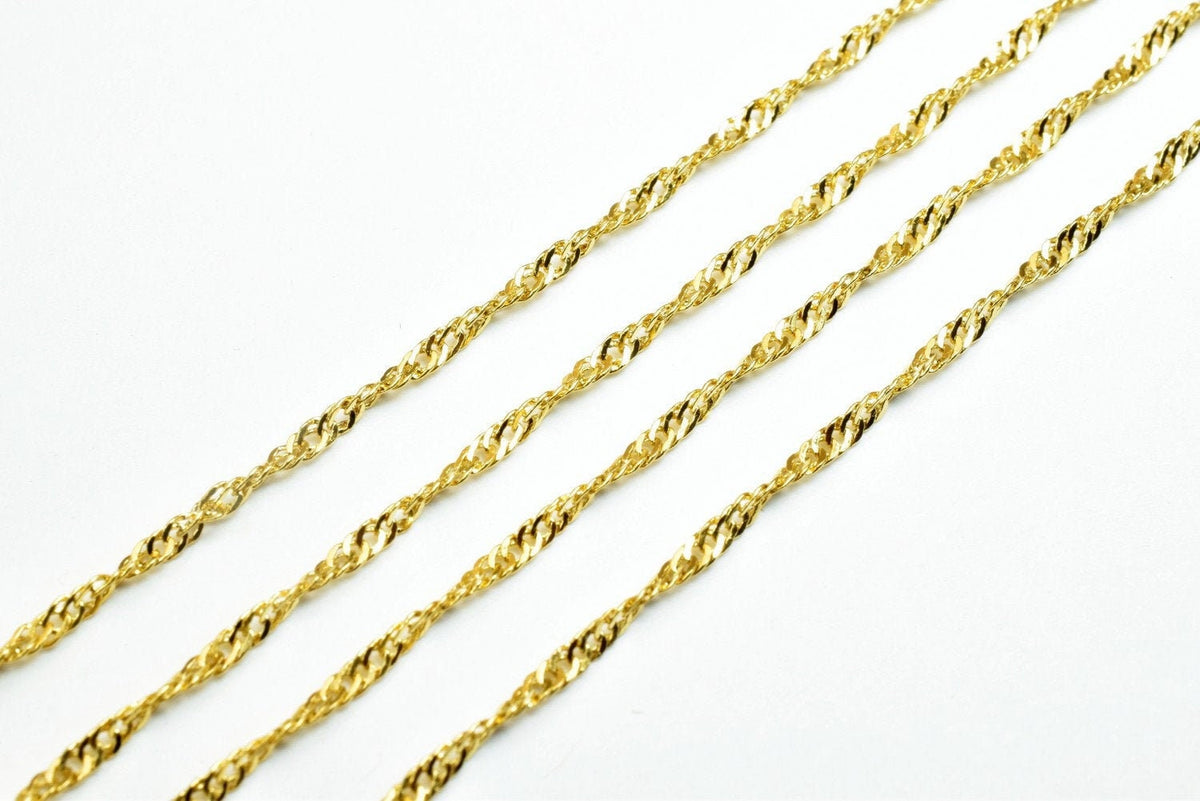 2.5mm 18K as Gold Filled* Singapore Chain 19 1/2" Inch, Thickness 0.5mm as Gold Filled* Chain Finding Chain for Jewelry Ma...