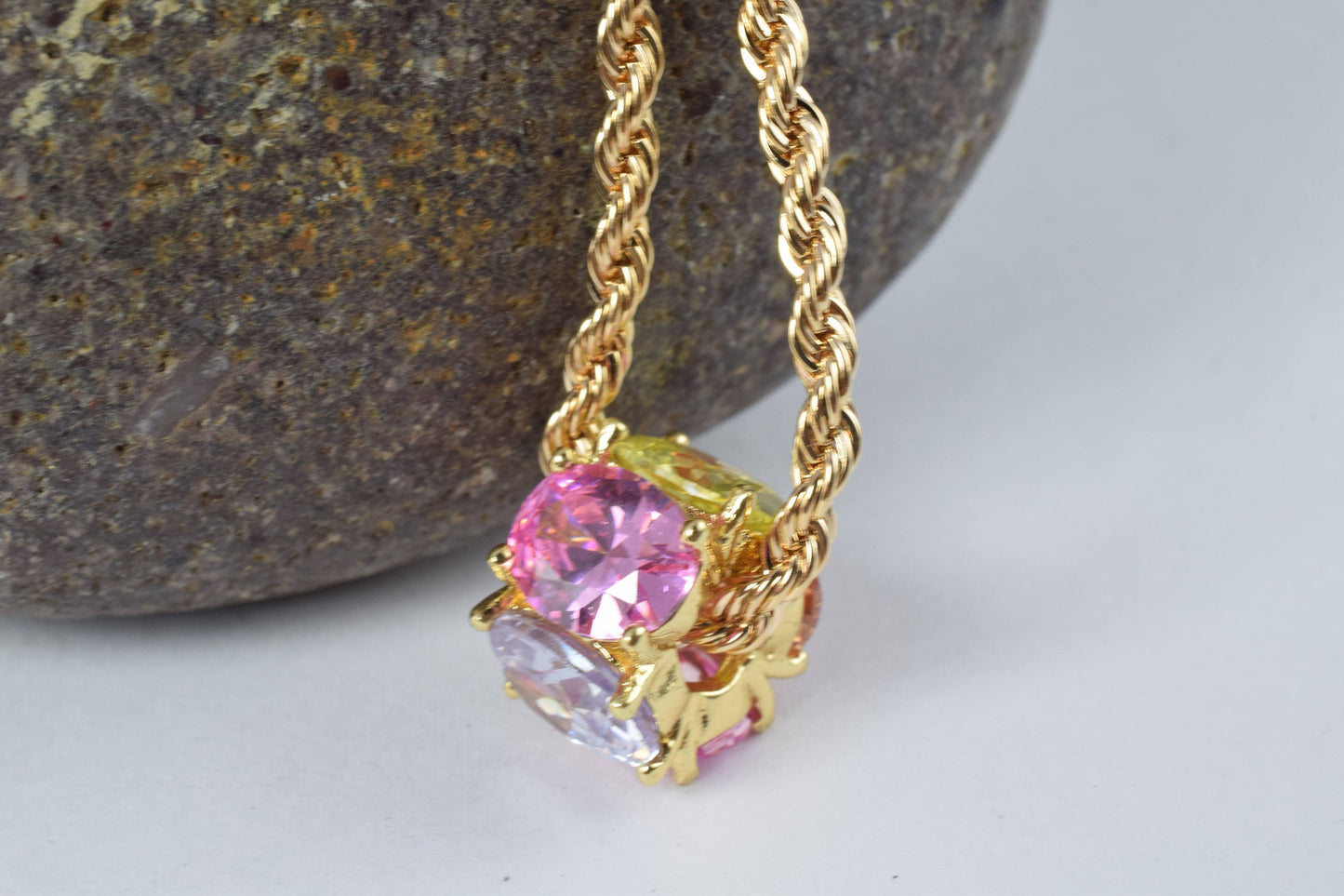 18KT Rainbow CZ,Gold Filled,Rose Gold Pendants,Wholesale Gold Filled,Wedding Gifts,Cross Pendant,Wedding Gift,Anniversary...