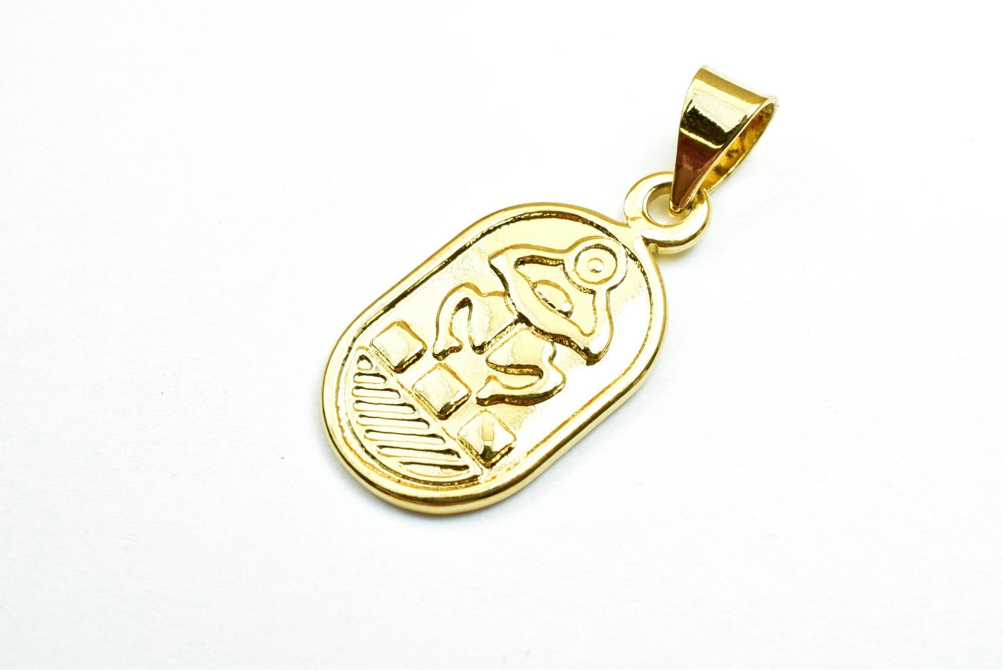 Fascinating Hallmark 18K Gold Filled Pharaoh's Luck Scarab Charm Size 24x13mm Egyptian Pharaoh Pendant For Jewelry Making...