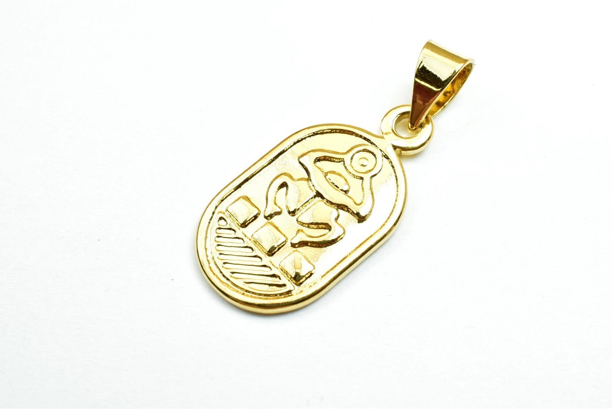 Fascinating Hallmark 18K Gold Filled Pharaoh's Luck Scarab Charm Size 24x13mm Egyptian Pharaoh Pendant For Jewelry Making...