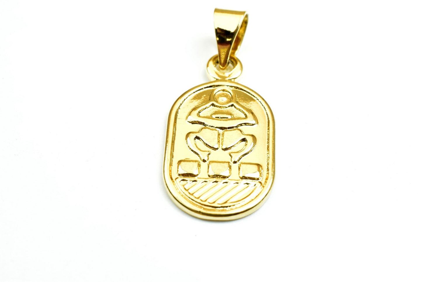 Fascinating Hallmark 18K Gold Filled Pharaoh's Luck Scarab Charm Size 24x13mm Egyptian Pharaoh Pendant For Jewelry Making...