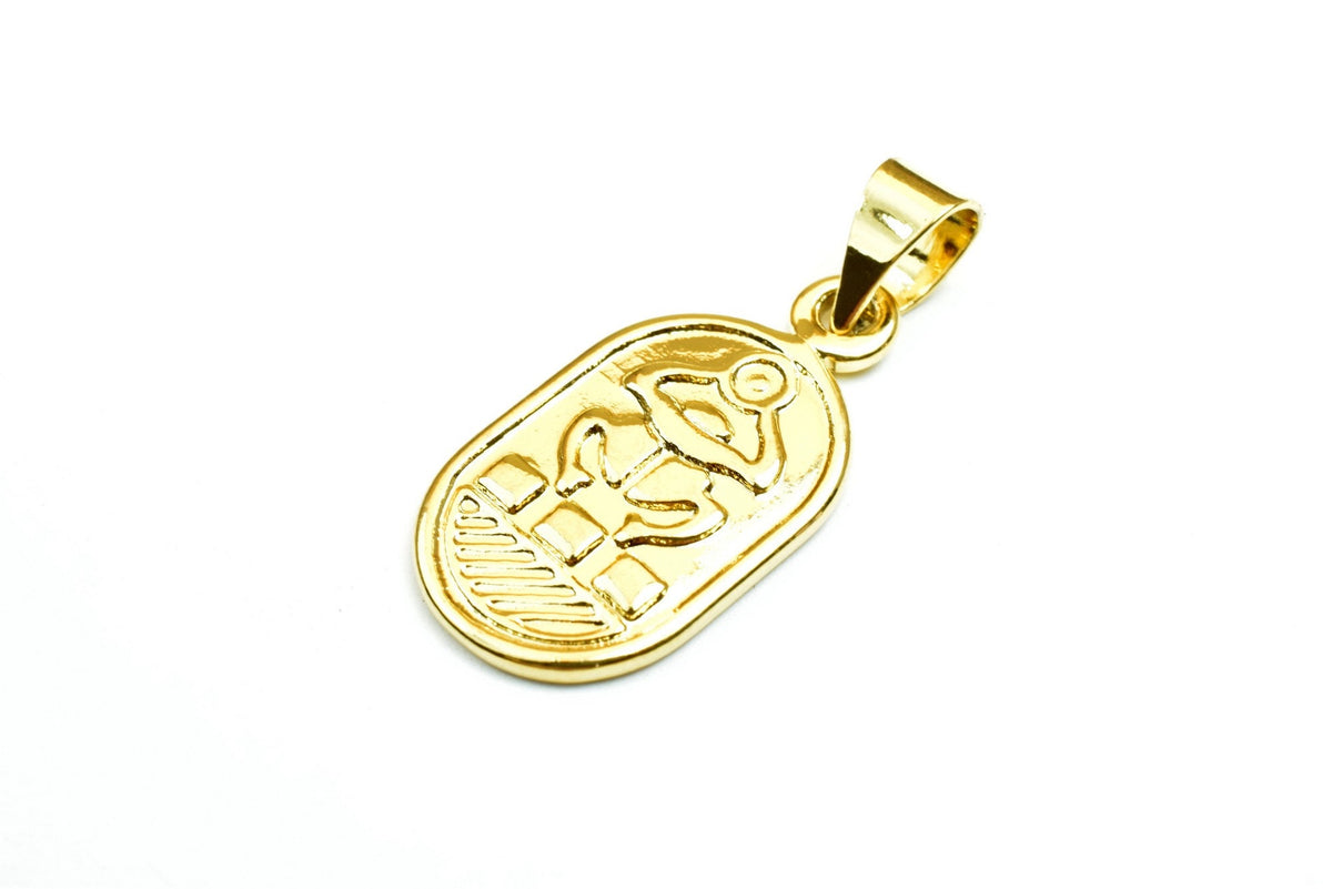 Fascinating Hallmark 18K Gold Filled Pharaoh's Luck Scarab Charm Size 24x13mm Egyptian Pharaoh Pendant For Jewelry Making...