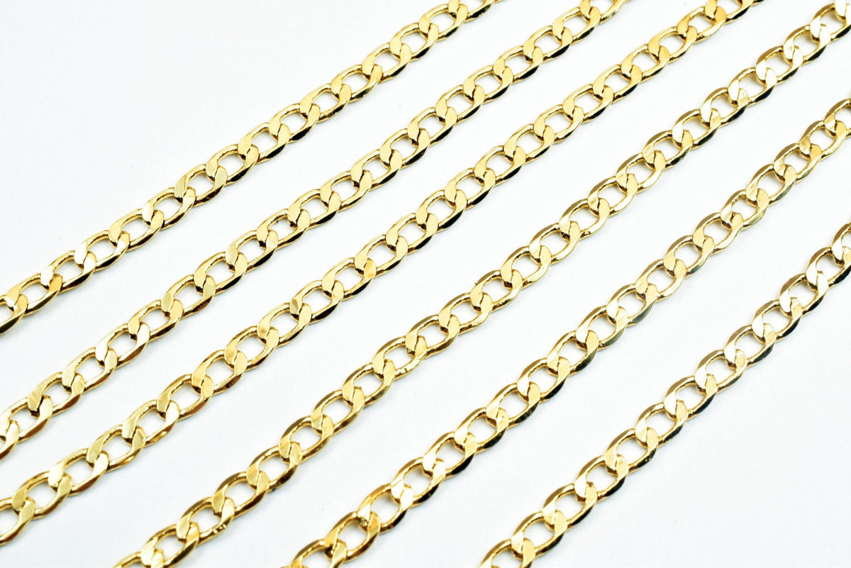 17 1/4" 18K Gold Filled EP Figaro Curb Chain Width 3mm, Thickness 1mm Bohemian Findings Jewelry For Jewelry Making jewelry...