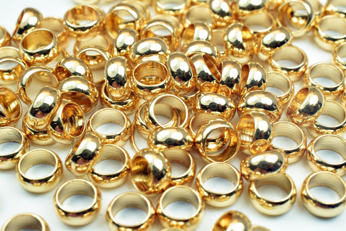 Gold Filled Look, EP 18K Roundel Spacer Plain Beads Findings jewelry making supplies - detail image 3