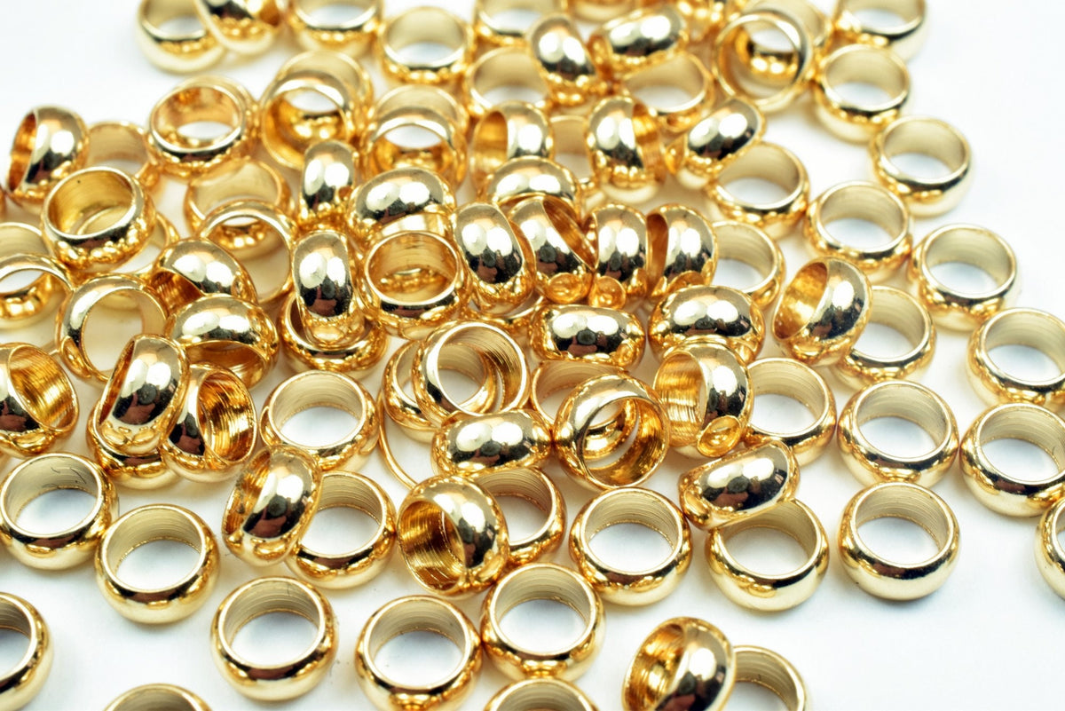 Gold Filled Look, EP 18K Roundel Spacer Plain Beads Findings jewelry making supplies - detail image 5