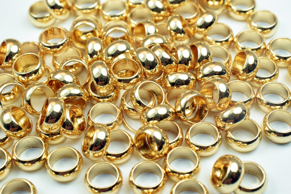 Gold Filled Look, EP 18K Roundel Spacer Plain Beads Findings jewelry making supplies - detail image 4