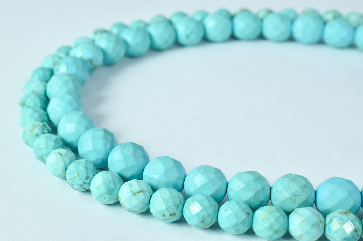 Turquoise Gemstone Beads, Round Faceted Stone Beads, Size 6mm/8mm For Jewelry Making jewelry making supplies