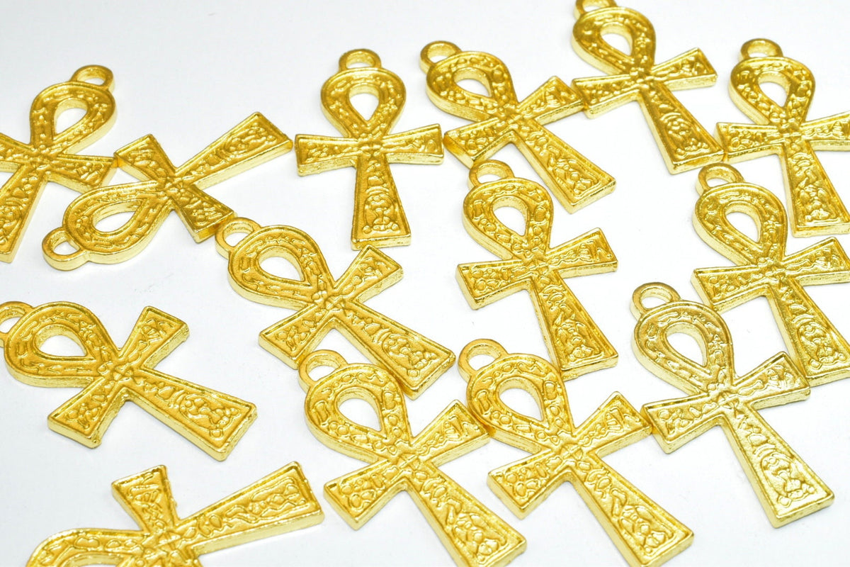 15PCs Egyptian Ankh Life Symbol Key Charm Size 36x20mm Silver or Gold Charm Egyptian Pendant For Jewelry Making jewelry ma...