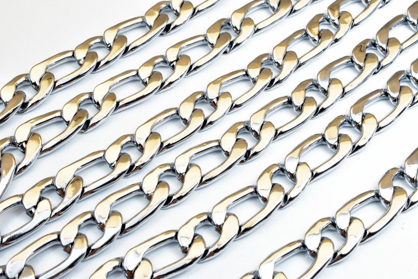 Cuban Rhodium Filled White Gold Filled Chain 23" Inch, Size 12x4mm CS17 For Jewelry Making jewelry making supplies
