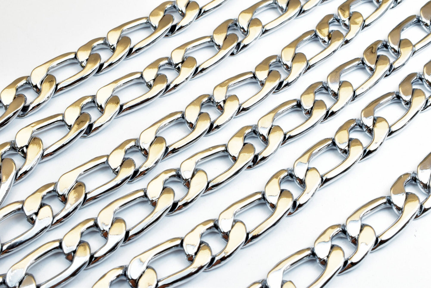 Cuban Rhodium Filled White Gold Filled Chain 23" Inch, Size 12x4mm CS17 For Jewelry Making jewelry making supplies - detai...