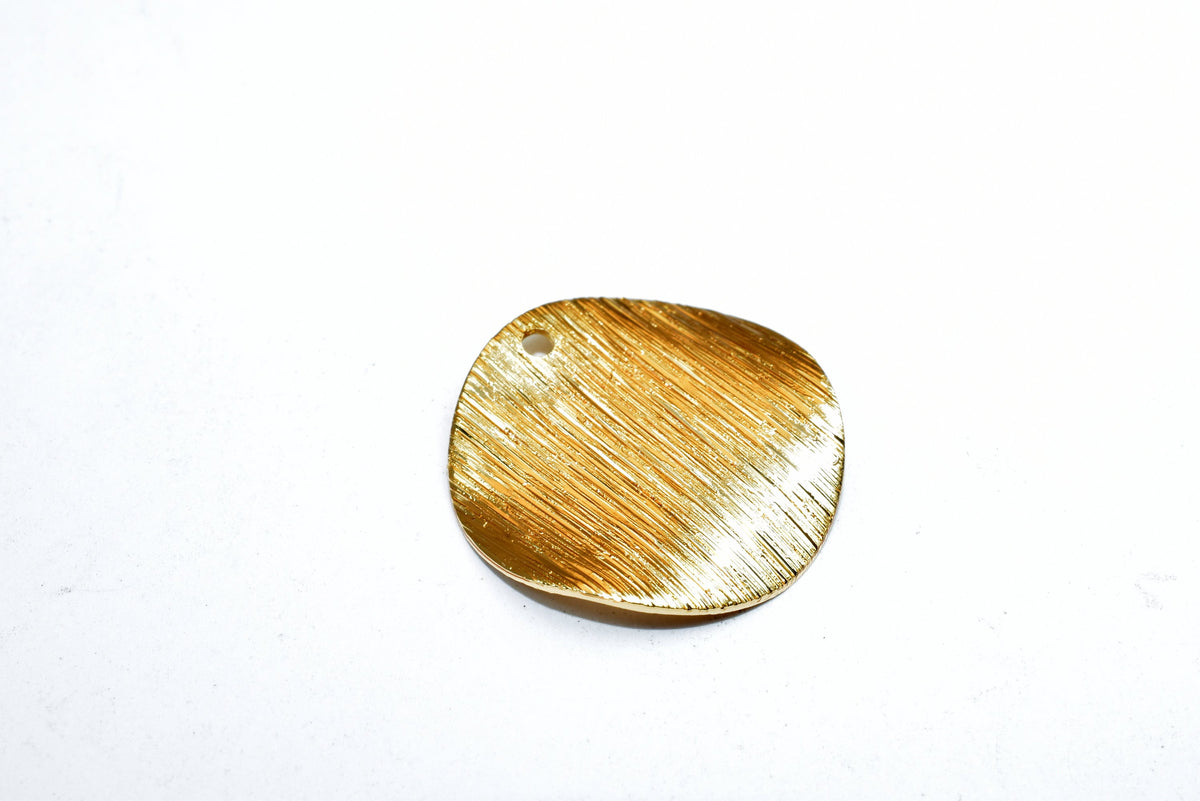 Gold Filled Alternative Disc: 18mm Round Wave Stamping Tag - Tarnish Resistant, Base , Jewelry Craft Findings