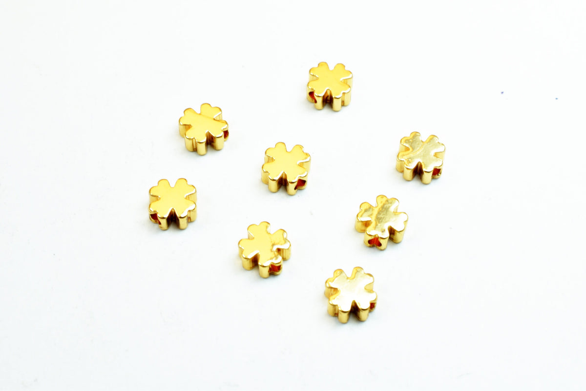 18K Gold Filled Flower Beads Size 5mm, Solid Spacer Beads, 50 PCs Teeny Tiny Findings For Jewelry Making GF07 jewelry maki...