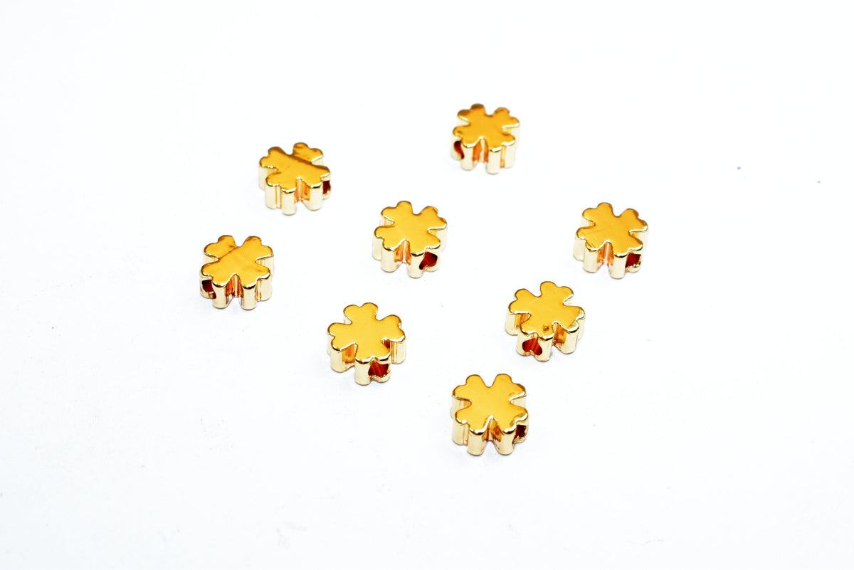 18K Gold Filled Flower Beads Size 5mm, Solid Spacer Beads, 50 PCs Teeny Tiny Findings For Jewelry Making GF07 jewelry maki...