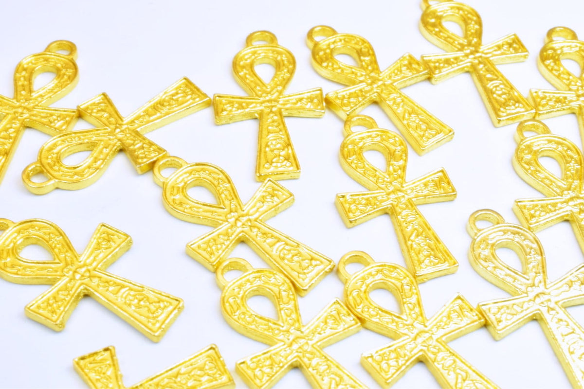 15PCs Egyptian Ankh Life Symbol Key Charm Size 36x20mm Silver or Gold Charm Egyptian Pendant For Jewelry Making jewelry ma...