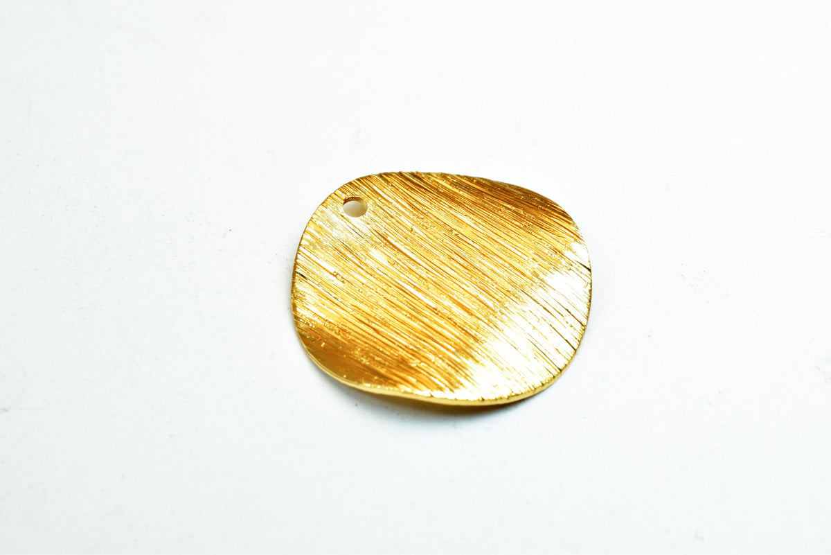 Gold Filled Alternative Disc: 18mm Round Wave Stamping Tag - Tarnish Resistant, Base , Jewelry Craft Findings