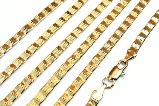 18K Gold Filled Alternative Snake Chain: Jewelry Making Supply, Tarnish-Resistant Gold (19.5" Length, 4mm Width, )