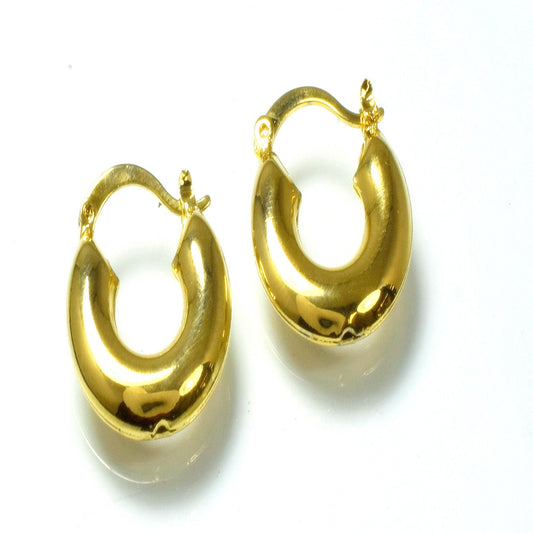 Plain Bamboo Hoop Earring as Gold Filled* 18Kt , Jewelry Making 20mm Round , 4mm thickness Hugging Earring jewelry making...