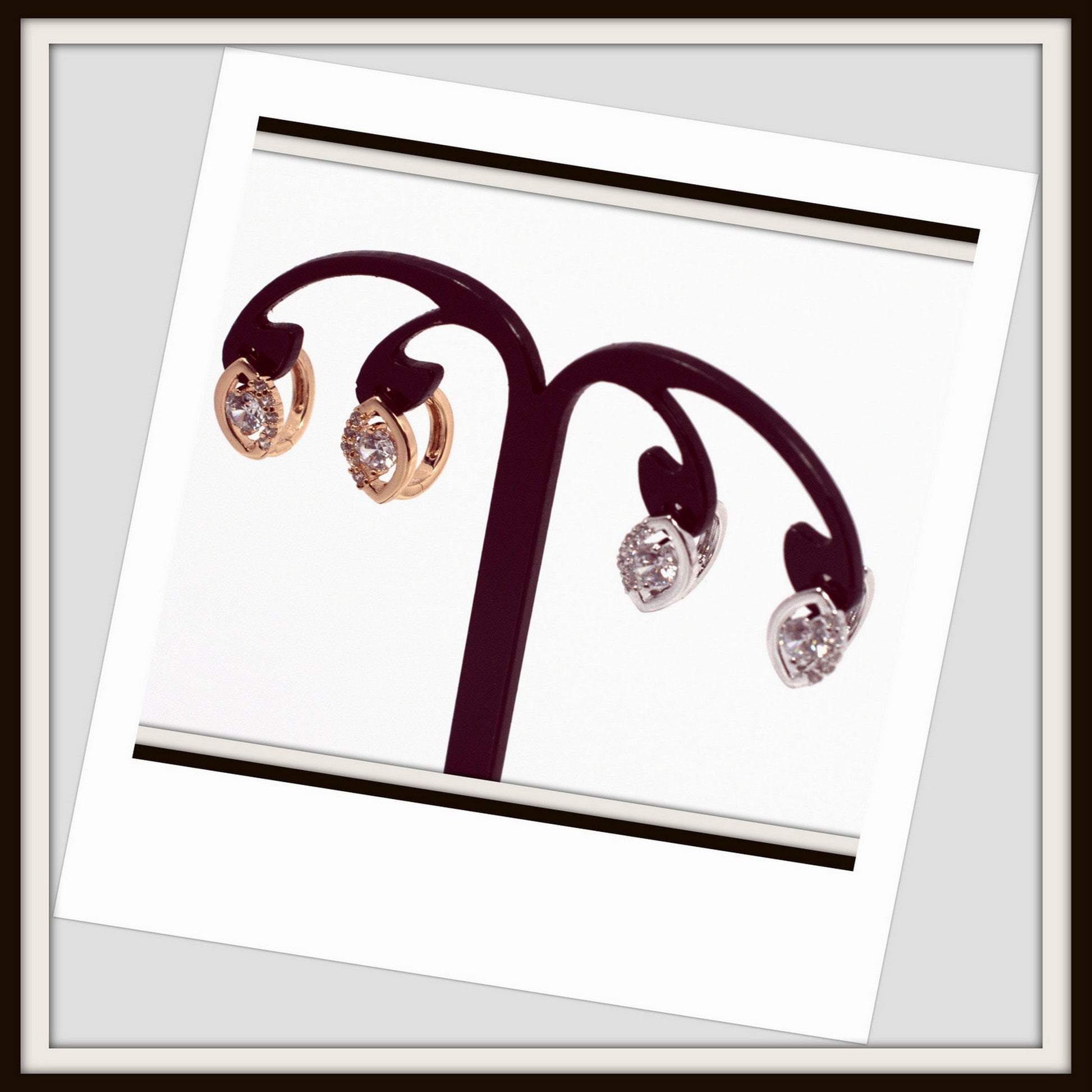 Evil Eye Hoop Earring Gold Filled EP ,Rhodium Size 12mm,Round Clear Zircon Gorgeous Ladies Girls For Jewelry Making Huggin...