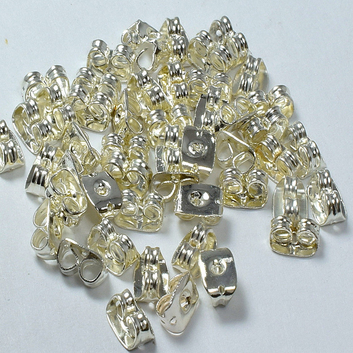 Ear Nut Gold Tone 6mm Replacement Backs, Copper Durable Locks (Fits 0.8mm Hole, Lightweight, 50pcs Pack)