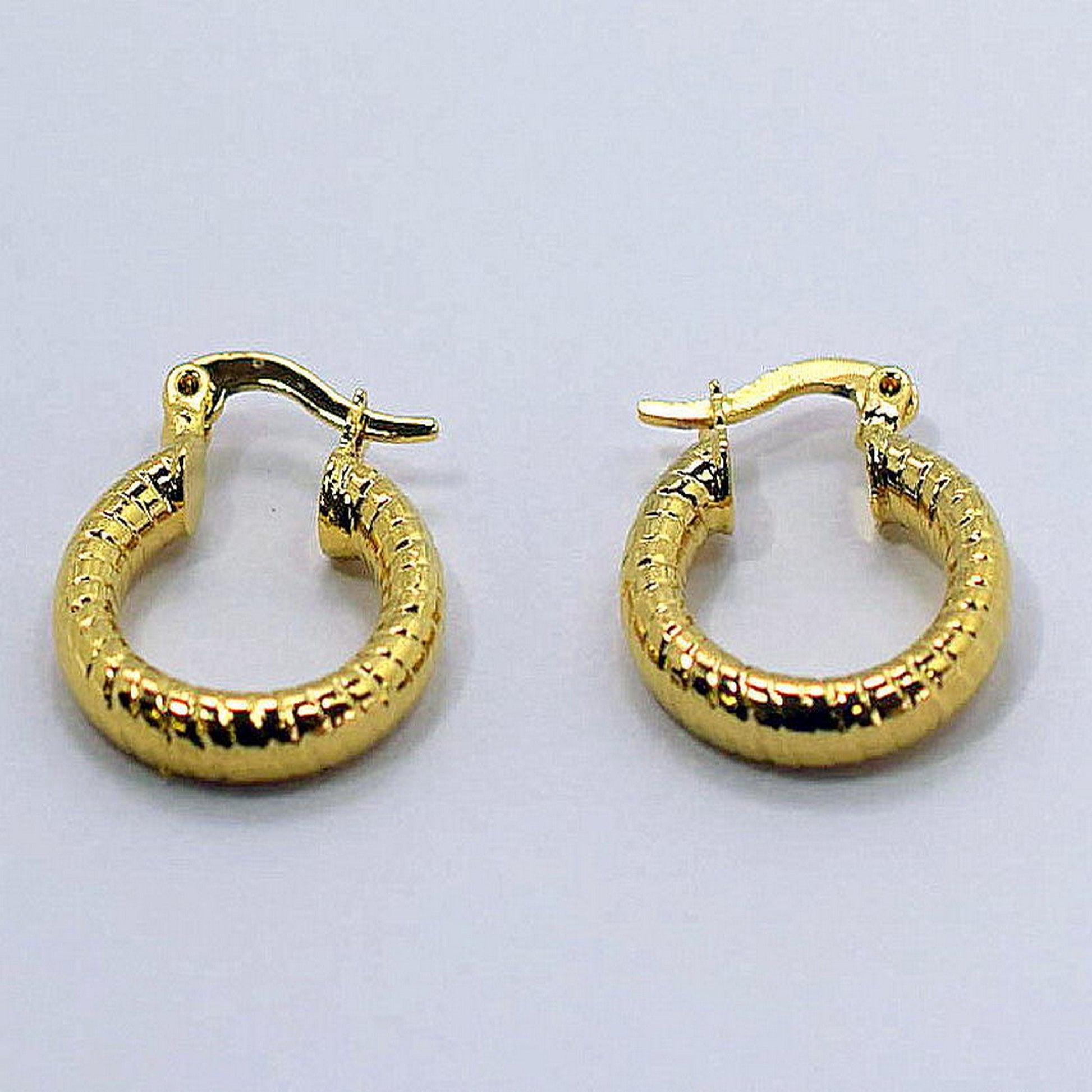 Diamond Cut Hoop Earring Gold Filled EP 18Kt , Jewelry Making 15mm ,25mm Small to Large Earring For Every Body 3mm thickne...