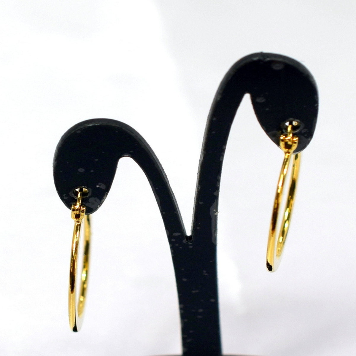 Flat Plain Hoop Earring Gold Filled EP 18Kt , Jewelry Making 30mm Round , 1mm thickness Hugging Earring , 3mm width Good f...
