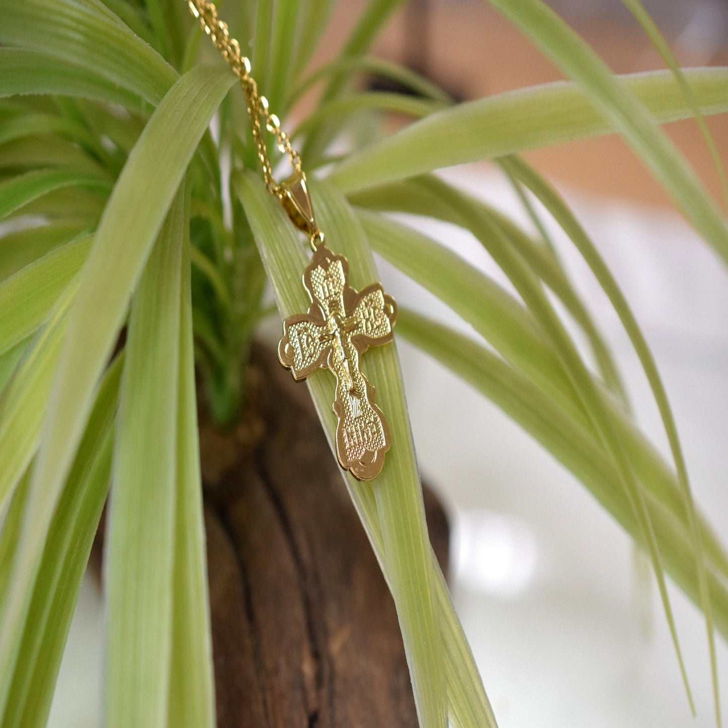 18Kt as as Gold Filled* tarnish resistant Religious Cross Pendant With Jesus For Rosary Baby Christening Baptism Gift  Jew...
