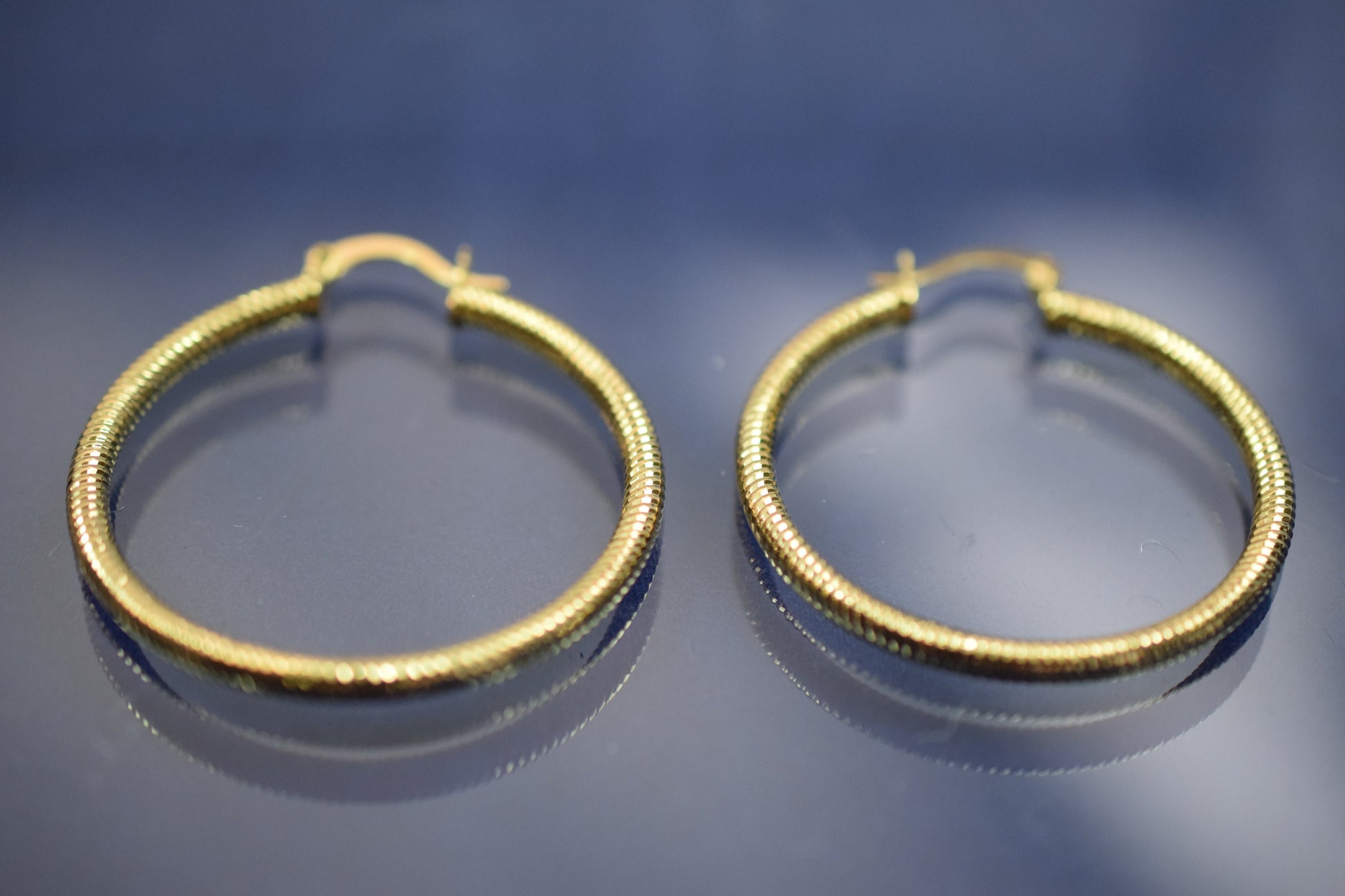Diamond Cut Hoop Earring Gold Filled EP 18Kt , Jewelry Making 40mm Round , 3mm thickness Hugging Earring jewelry making su...