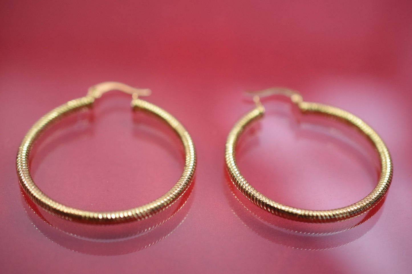 Diamond Cut Hoop Earring Gold Filled EP 18Kt , Jewelry Making 40mm Round , 3mm thickness Hugging Earring jewelry making su...