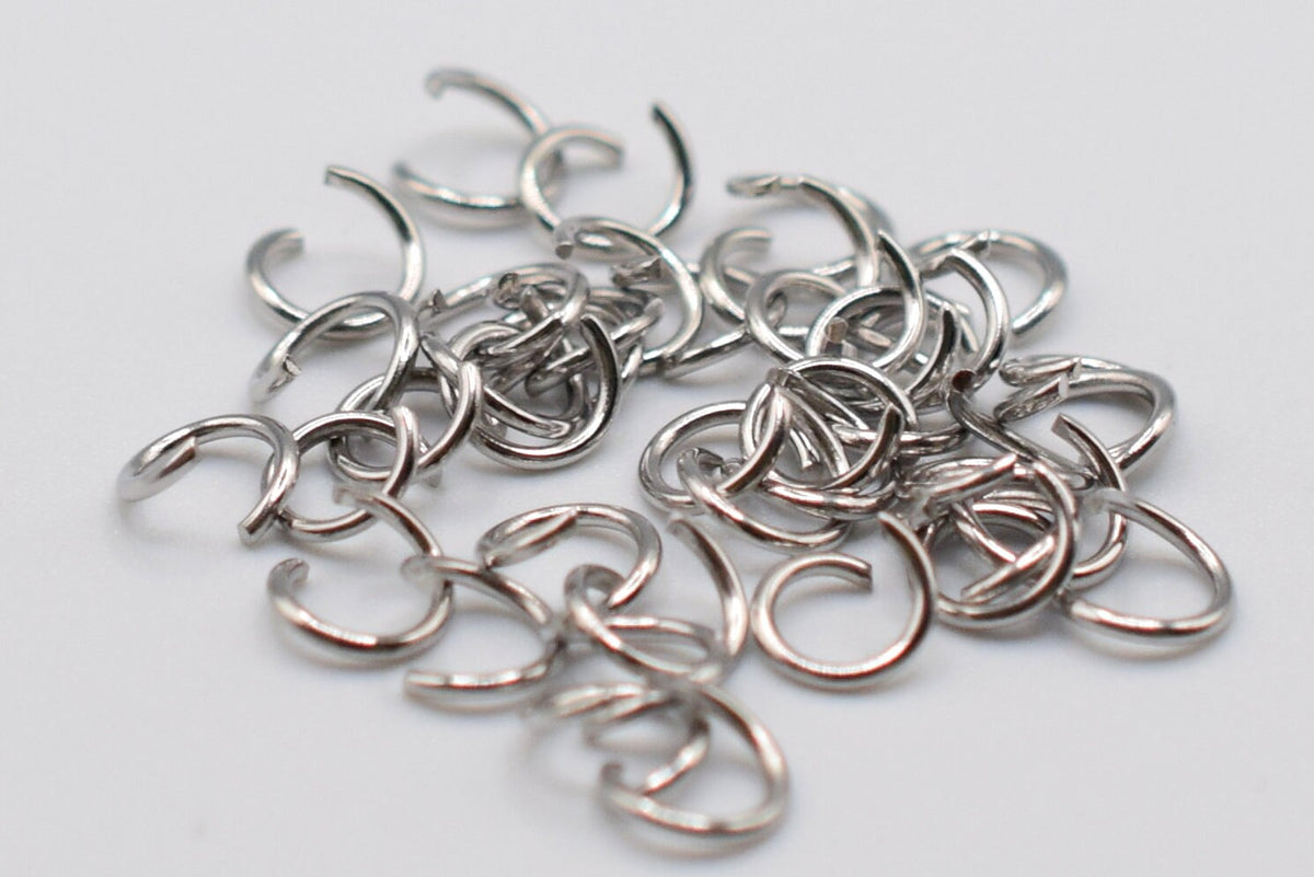 hypoallergenic Stainless Steel 40mm Head Pin ( 22 gauge) and 6/8/10mm Jump Ring and Crimp Cover 4mm/5mm Findings For Jewel...