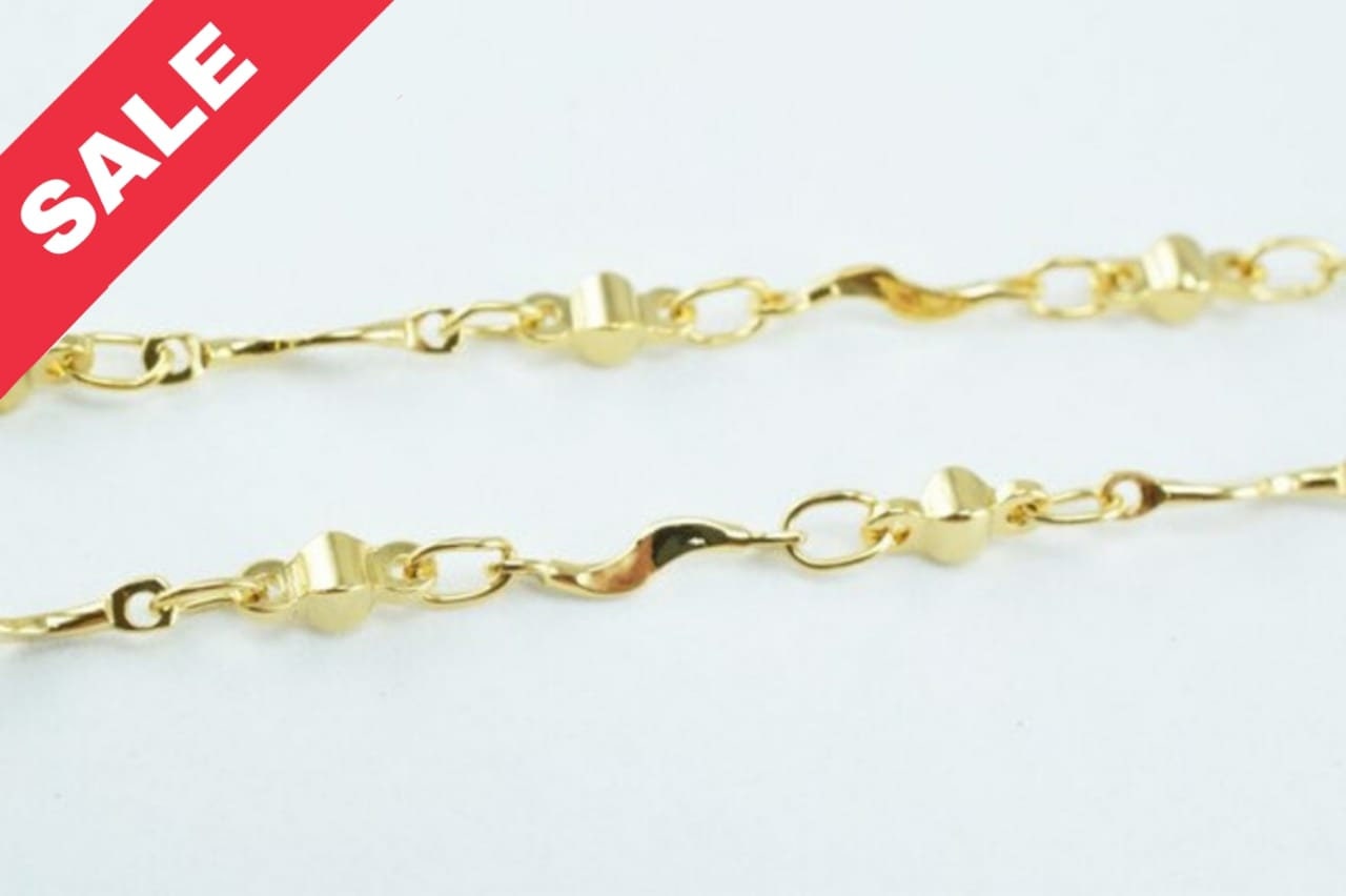 New Gold Plated* tarnish resistant Chain 18K Size 2x2mm for Jewelry Making GFC58 Sold by Foot jewelry making supplies