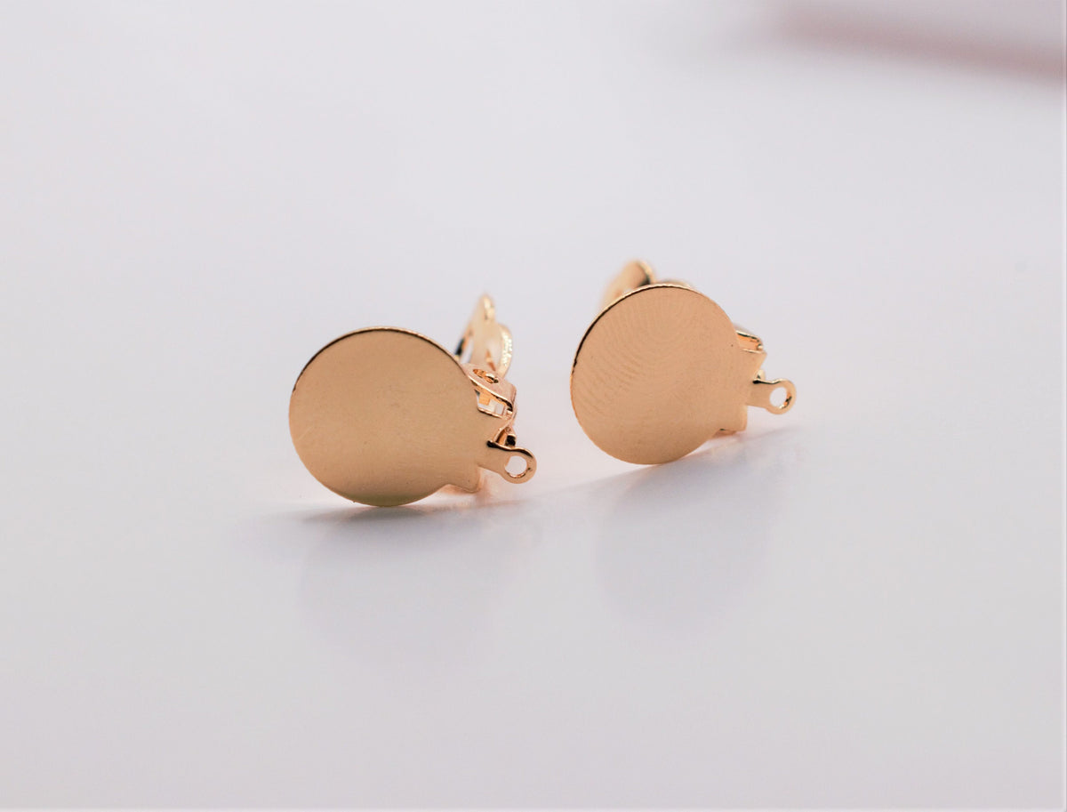 18K Gold Filled Clip on Earring Finding Size 19x15x9mm/18x10x5mm, 18K Gold Filled Finding, For Jewelry Making GF9082/GF908...