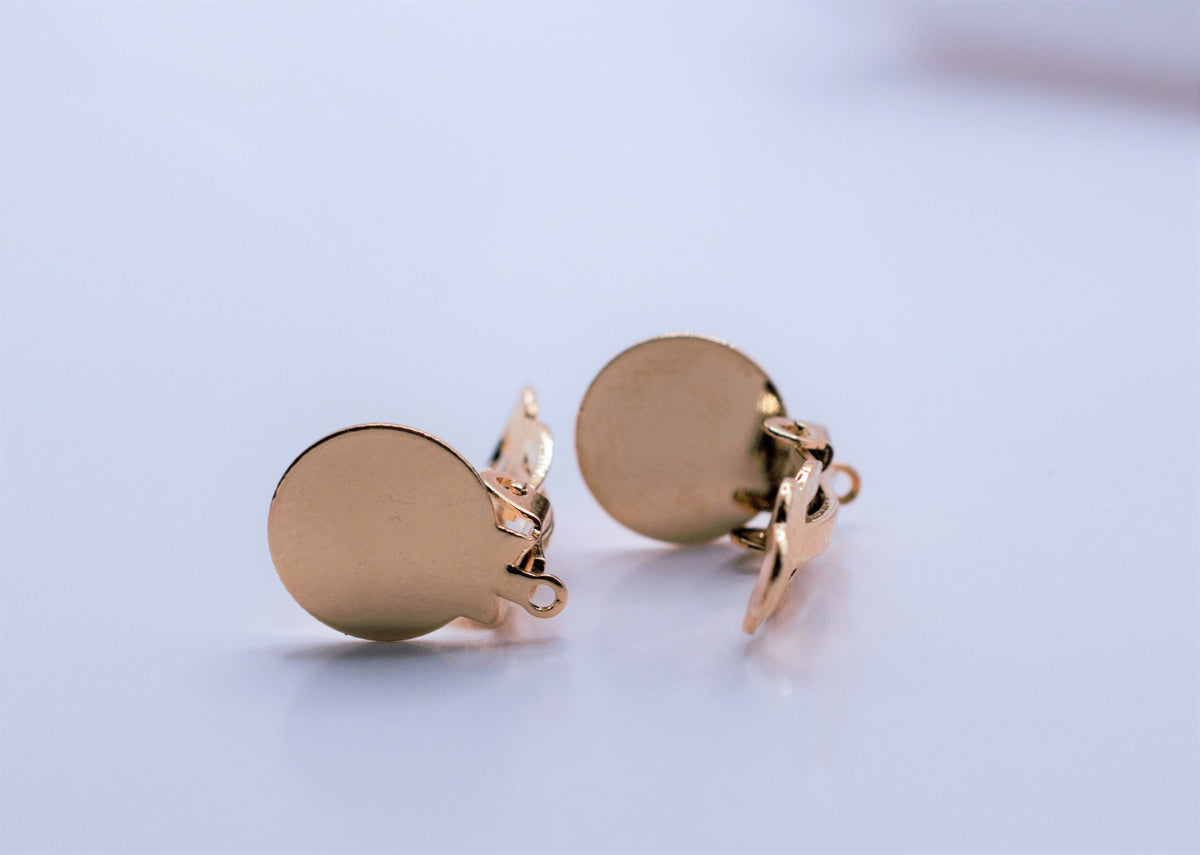 18K Gold Filled Clip on Earring Finding Size 19x15x9mm/18x10x5mm, 18K Gold Filled Finding, For Jewelry Making GF9082/GF908...