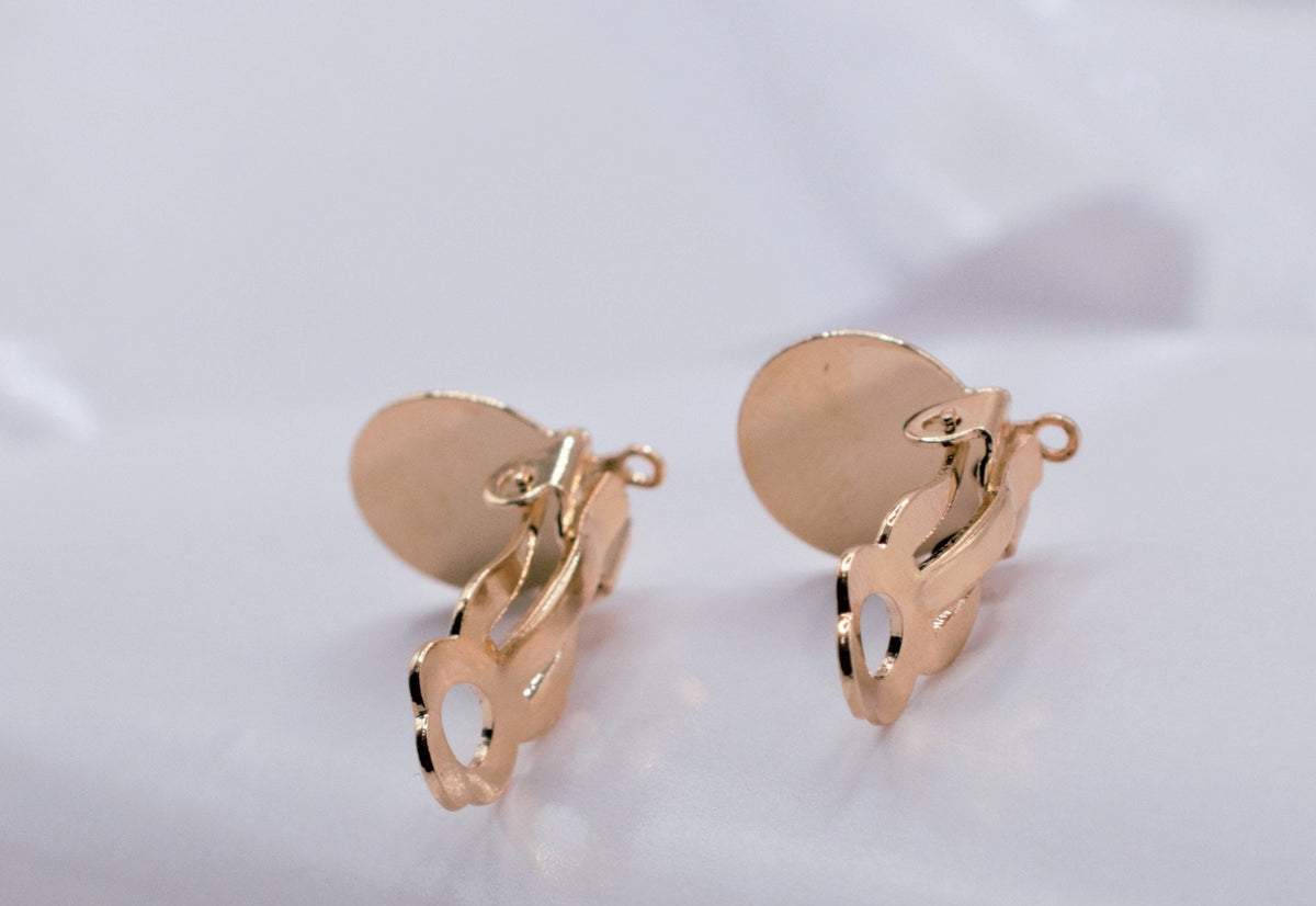 18K Gold Filled Clip on Earring Finding Size 19x15x9mm/18x10x5mm, 18K Gold Filled Finding, For Jewelry Making GF9082/GF908...