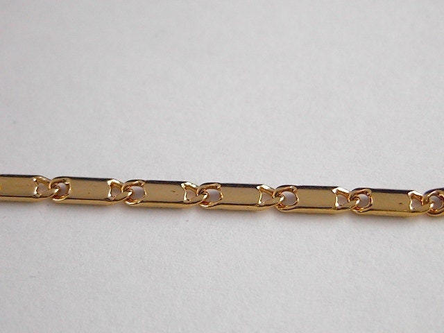 2.1mm Gold Filled chain beading chain/ bar chain 18k Gold Plated finding chain for jewelry making gfc031h sold by foot jew...