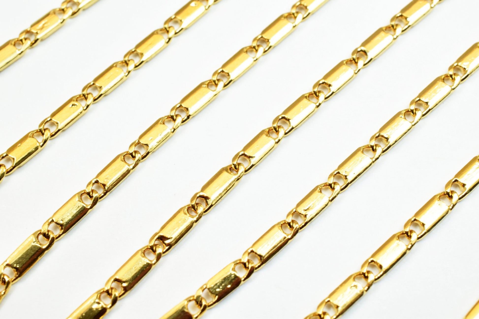 2.1mm Gold Filled chain beading chain/ bar chain 18k Gold Plated finding chain for jewelry making gfc031h sold by foot jew...
