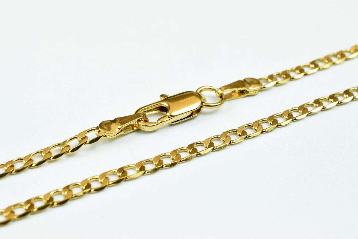 17 1/4 inches 18k gold filled EP chain curb chain/gourmette chain/cable chain width 2.5mm/thickness 1mm/ findings for jewe...