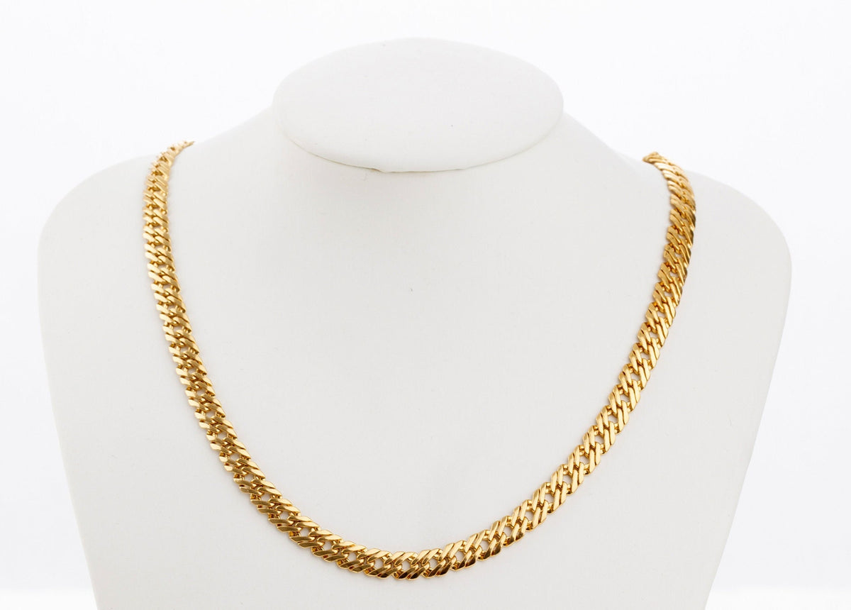 Parallel Gold Plated Chain: Electroplated 18K Cable Style - Copper Base, Sizes 5mm & 6mm, Bulk Jewelry Making Supplies