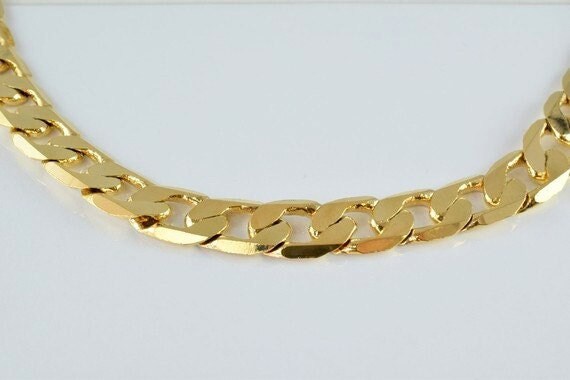 Cuban flat chain 18k gold filled EP chain 24" inches/20" inches cg158/cg158a/cg158b width 9mm/10mm thickness 2mm jewelry m...