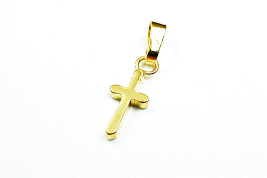 18k as gold filled tarnish resistant cross pendant plain charms without jesus size 20x8mm christian religious cross for je...