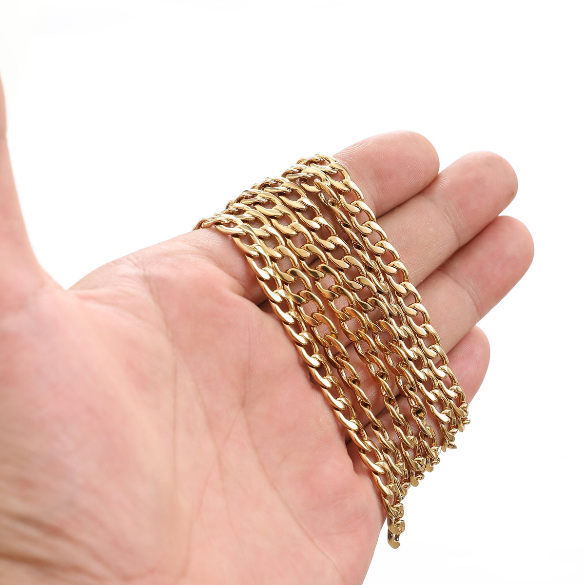 5mm /6mm Gold Plated flat cuban chain 18kgf/14kgf  gfc090a/gfc090b sold by foot findings for making jewelry jewelry making...