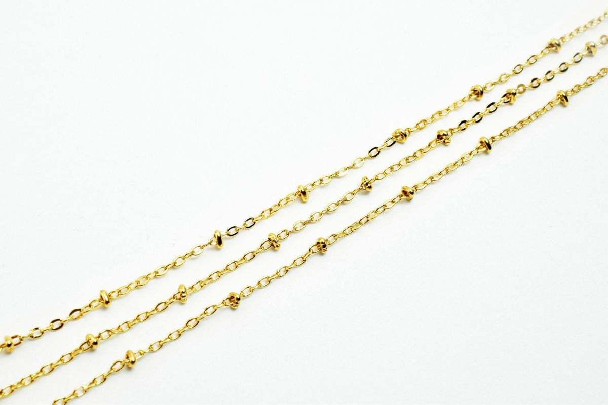 1.8mm 18k Gold Filled cable chain with roundel 18k sold by foot for jewelry making gfc039a h jewelry making supplies - det...