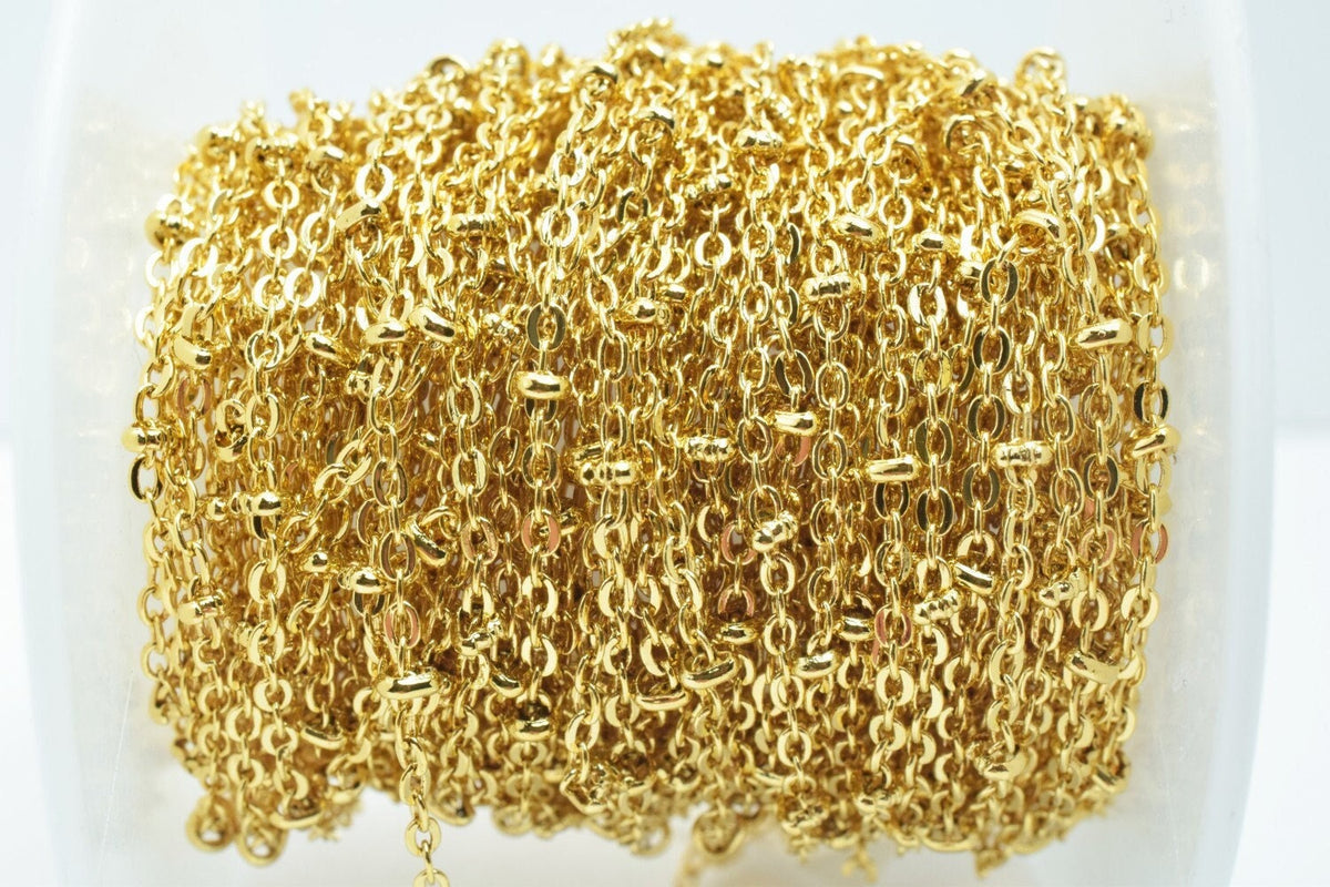 1.8mm 18k Gold Filled cable chain with roundel 18k sold by foot for jewelry making gfc039a h jewelry making supplies - det...