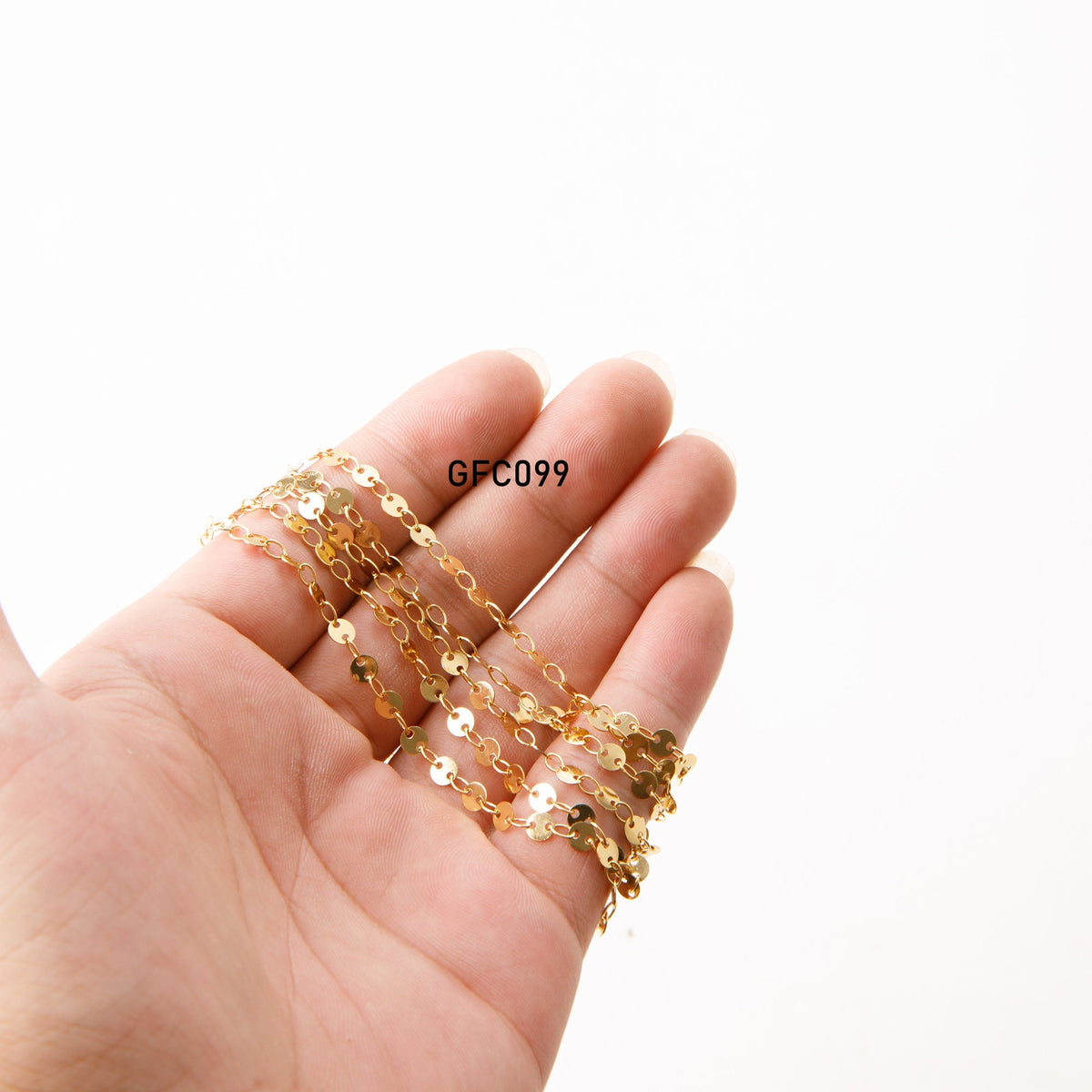 Coin Fancy Link Chain: Round Diamond Cable Style - 18K Gold Electroplated, Copper Core, Craft Supplies for Jewelry __etsy:3477722478