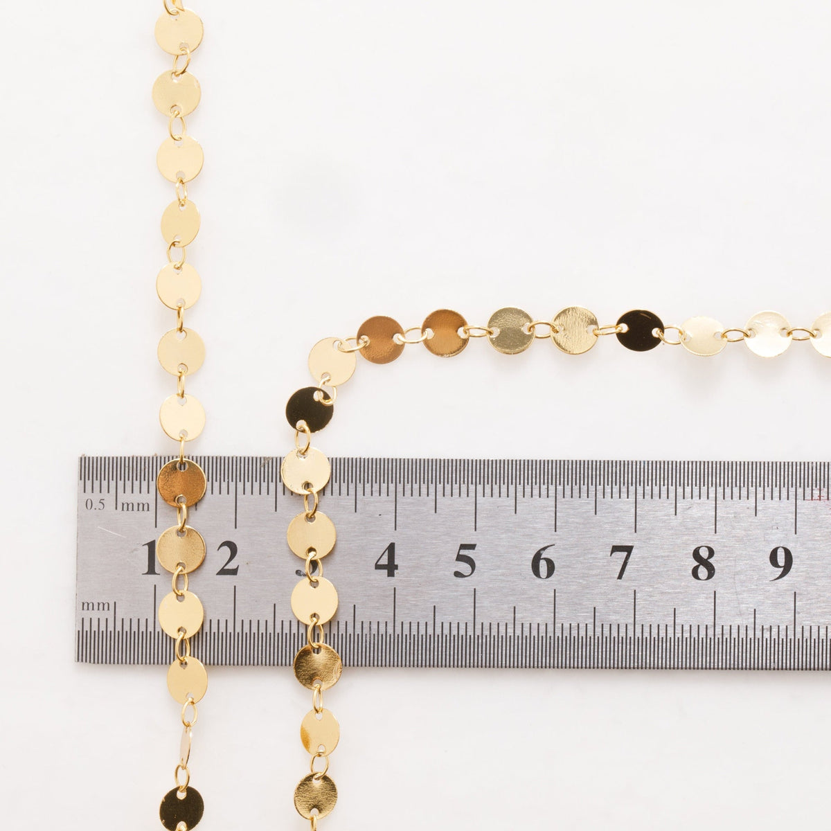 Coin Fancy Link Chain: Round Diamond Cable Style - 18K Gold Electroplated, Copper Core, Craft Supplies for Jewelry __etsy:3477722480