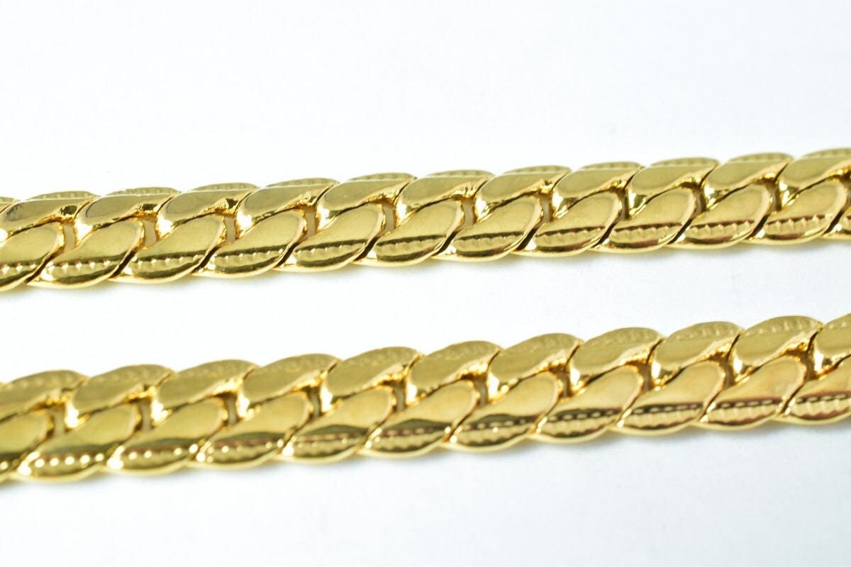 Gold filled tarnish resistant chain 18kt gold filled tarnish resistant size 19.4" long 6mm width item #cg198 jewelry makin...