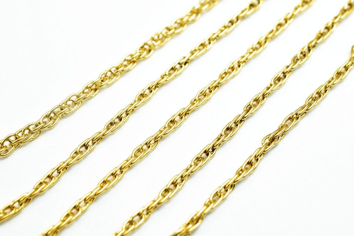 17.5" 18k Gold Filled Look, EP cable chain thickness 1.25mm  CG449 jewelry making supplies - detail image 6